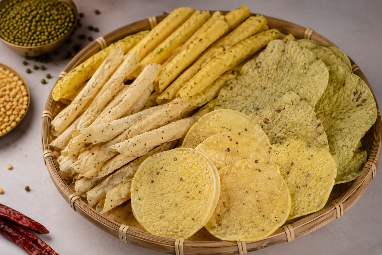 Assorted Gold Finger and Moong Dal Papads